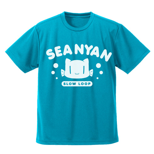『スローループ』 スローループ(TVA) シーにゃん ドライTシャツ/TURQUOISE BLUE