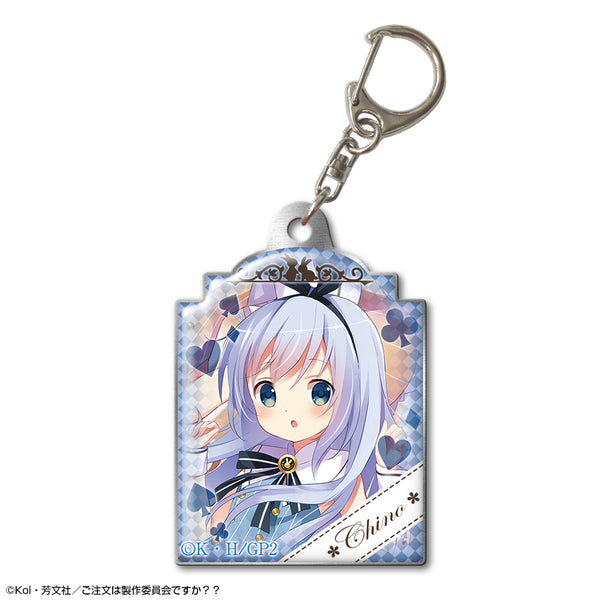 『ご注文はうさぎですか??』ぷくっとメタルキーホルダー デザイン02(チノ/アリスver.)