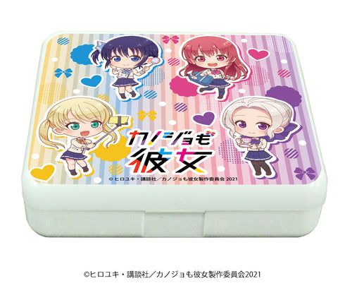『カノジョも彼女』小物ケース(ラムネ付き) 01/ちりばめデザイン(ミニキャラ)