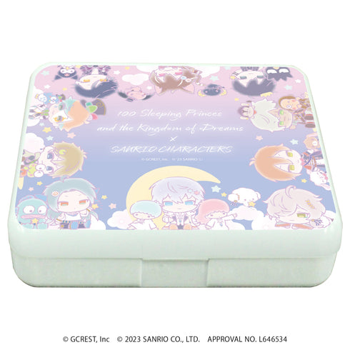 『夢王国と眠れる100人の王子様×サンリオキャラクターズ』小物ケース(ラムネ付き) 01/集合デザイン(ミニキャライラスト)