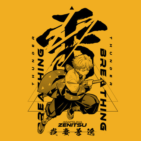 『鬼滅の刃』雷の呼吸 我妻善逸 Tシャツ GOLD