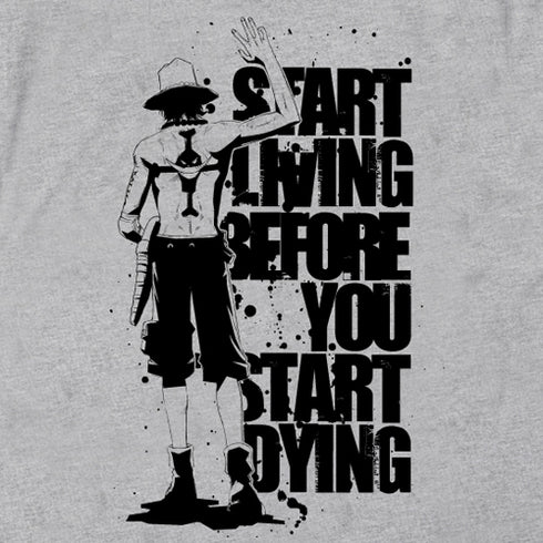『ワンピース』去り行くエースTシャツ MIX GRAY