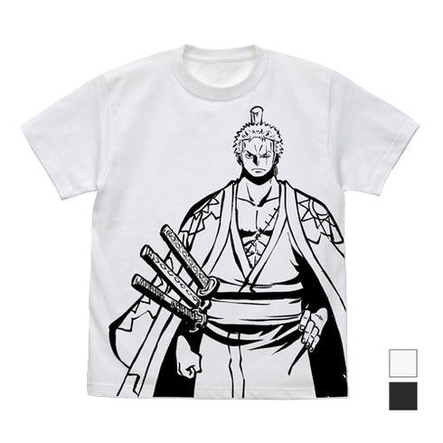 『ワンピース』ゾロ十郎 オールプリントTシャツ WHITE