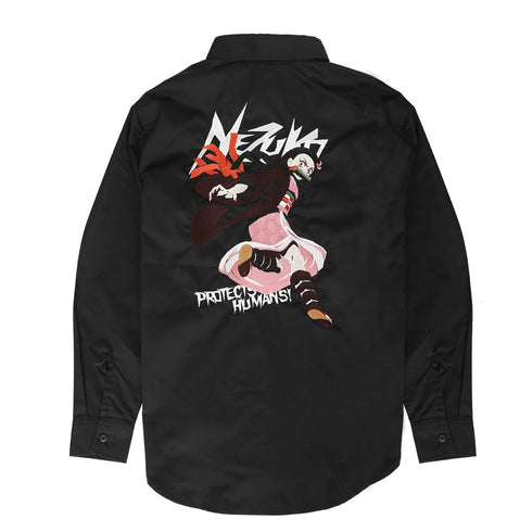 『鬼滅の刃』竈門禰豆子 刺繍ワークシャツ(長袖)