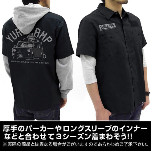 『ゆるキャン△』ゆるキャン△カー ワッペンベースワークシャツ 桜&なでしこ&リン Ver.