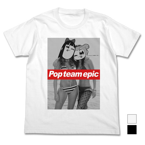 『ポプテピピック』ポプ子&ピピ美 水着Ver. Tシャツ WHITE