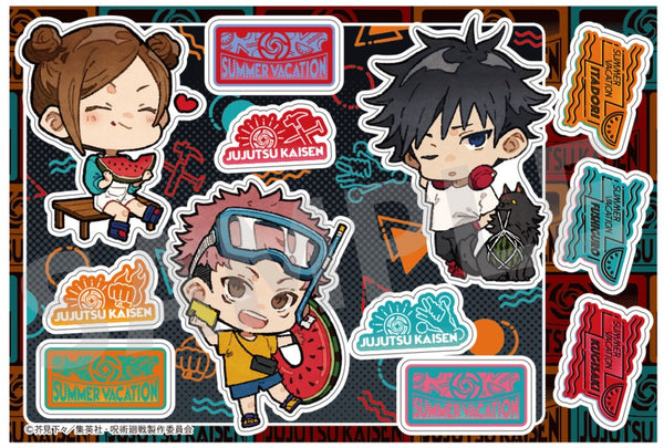 「呪術廻戦」ステッカー 虎杖悠仁&伏黒恵&釘崎野薔薇 夏休みver.