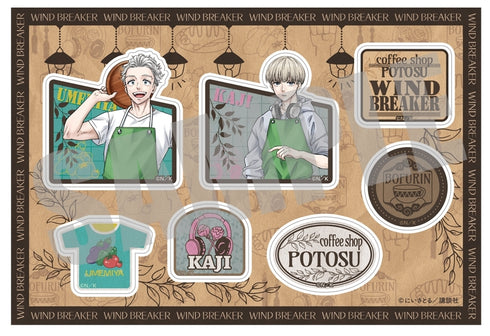 『WIND BREAKER』ステッカー 梅宮一&梶蓮 Coffee shop ver.