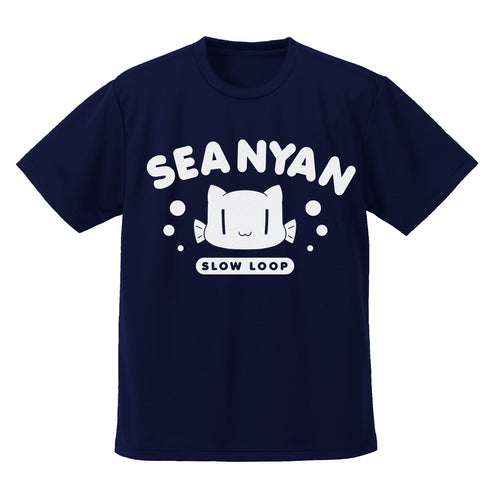 『スローループ』スローループ(TVA) シーにゃん ドライTシャツ/NAVY