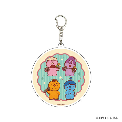 『こんなこいるかな』デカアクリルキーホルダー 02/まねりん&はっぴ&がんがん&ぴかっと(レトロアートイラスト)