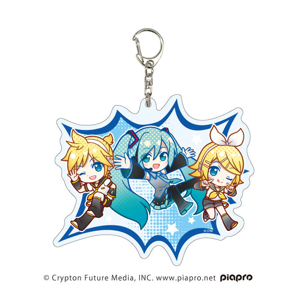 『ピアプロキャラクターズ』デカアクリルキーホルダー 01/初音ミク&鏡音リン&鏡音レン コミック風ver.(ミニキャライラスト)