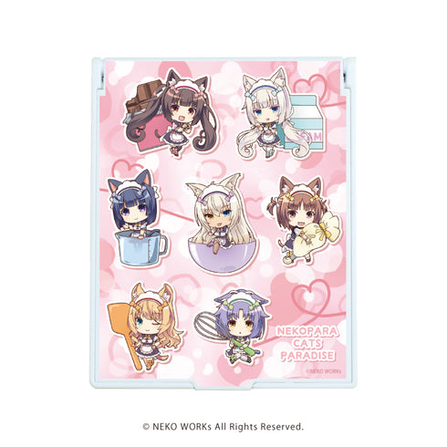 『ネコぱら』デカキャラミラー 01/集合デザイン バレンタインver.(ミニキャライラスト)
