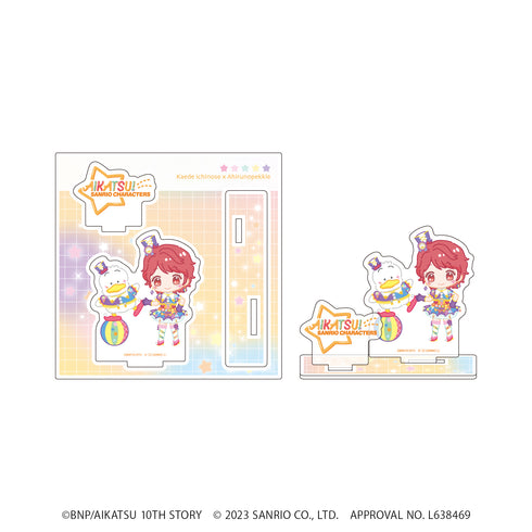 『アイカツ!×サンリオキャラクターズ』アクリルフィギュアプレート 06/一ノ瀬かえで×あひるのペックル(ミニキャライラスト)