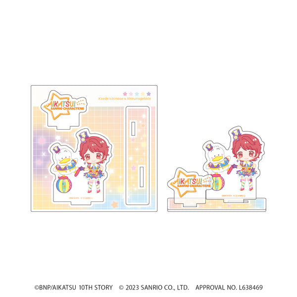 『アイカツ!×サンリオキャラクターズ』アクリルフィギュアプレート 06/一ノ瀬かえで×あひるのペックル(ミニキャライラスト)