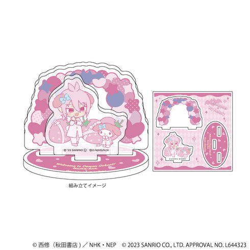 『魔入りました! 入間くん×サンリオキャラクターズ』アクリルフィギュアプレート 02/アスモデウス・アリス×マイメロディ(描き起こしミニキャライラスト)