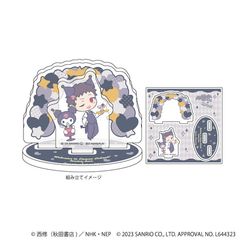 『魔入りました! 入間くん×サンリオキャラクターズ』アクリルフィギュアプレート 04/アンドロ・M・ジャズ×クロミ(描き起こしミニキャライラスト)