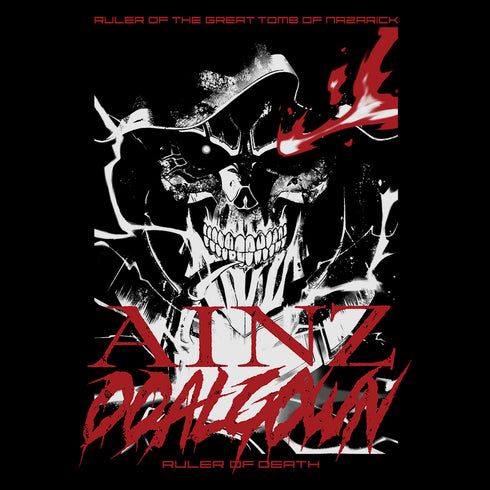 『オーバーロードIV』死の支配者 アインズ Tシャツ BLACK