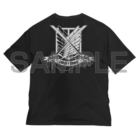 『進撃の巨人』調査兵団 ビッグシルエットTシャツ/BLACK