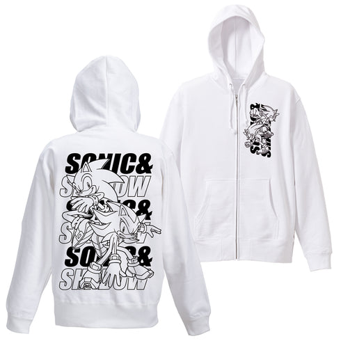 『ソニック・ザ・ヘッジホッグ』SONIC&SHADOW ジップパーカー WHITE