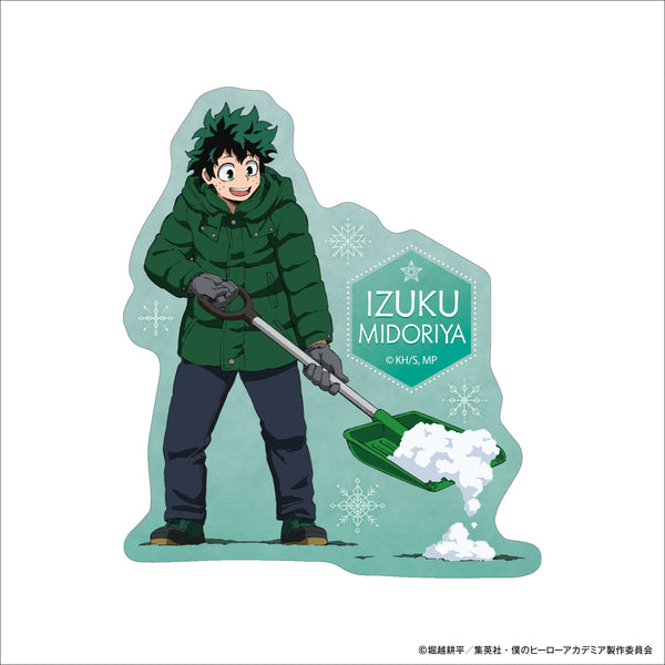 "My Hero Academia" Die-Cut Sticker / Izuku Midoriya Shoveling Snow