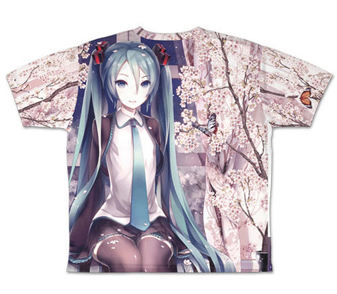 『初音ミク』 初音ミク cherry blossoms 両面フルグラフィックTシャツ
