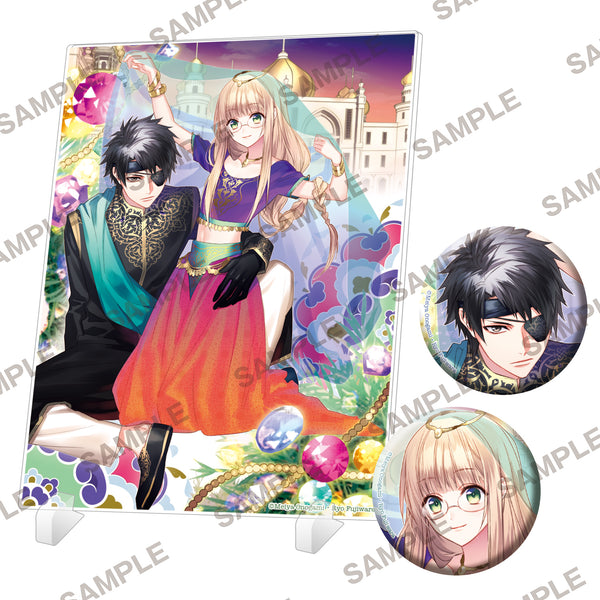 "Beads Log Bunko" "The Grim Reaper Princess's Remarriage" Acrylic Panel & Pin Badge Set