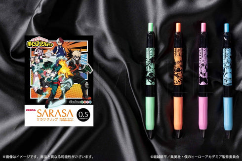 『僕のヒーローアカデミア』サラサクリップカラーボールペン4本セット 緑谷出久&爆豪勝己&麗日お茶子&轟焦凍