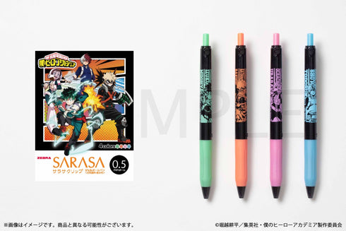 『僕のヒーローアカデミア』サラサクリップカラーボールペン4本セット 緑谷出久&爆豪勝己&麗日お茶子&轟焦凍