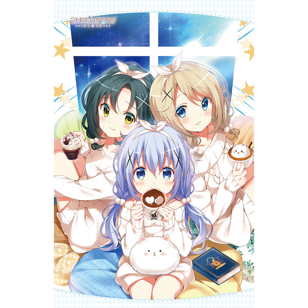 『ご注文はうさぎですか? BLOOM』タオルケット (チノ&青山ブルーマウンテン&真手凛)