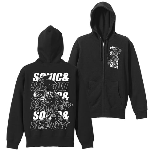 『ソニック・ザ・ヘッジホッグ』SONIC&SHADOW ジップパーカー BLACK