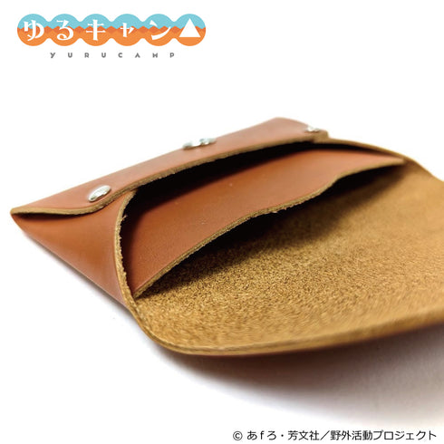 『ゆるキャン△』レザースリムカードケース (リン・恵那・ちくわ)
