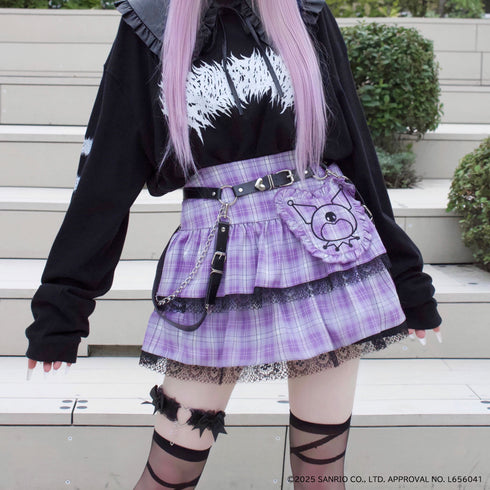 『サンリオキャラクターズ』QOOZA × マイメロディ&クロミ / Kuromi mini skirt