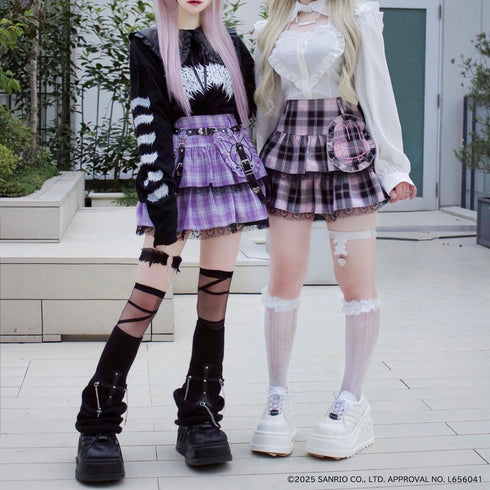 『サンリオキャラクターズ』QOOZA × マイメロディ&クロミ / Kuromi mini skirt