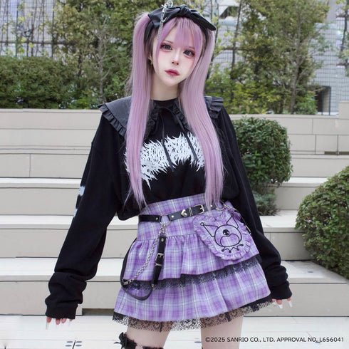 『サンリオキャラクターズ』QOOZA × マイメロディ&クロミ / Kuromi mini skirt