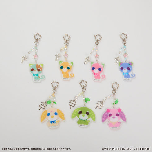 『お茶犬』キラキラアクリルキーホルダー サクラ