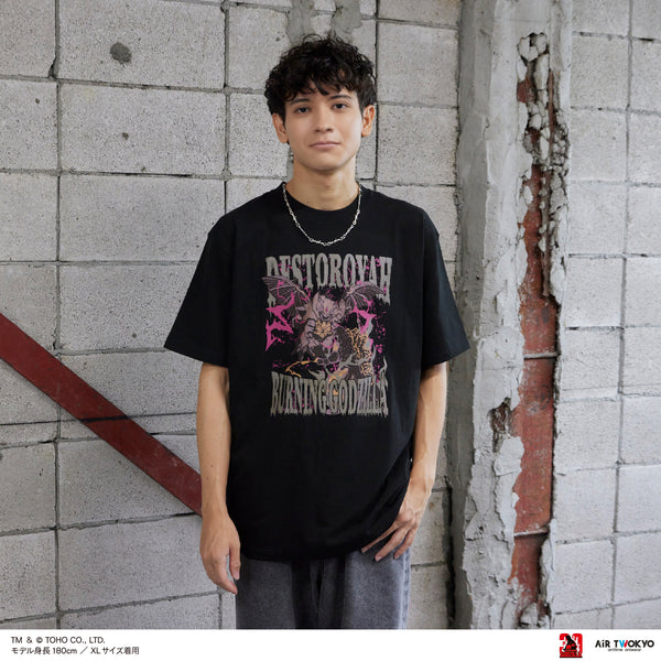 『ゴジラVデストロイア』30周年 シーンイラストTシャツ 5(ゴジラVデストロイア)ブラック