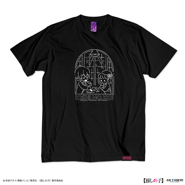 『【推しの子】』TVアニメ第2弾 モノトーンシーンイラストTシャツ 4(有馬かな&アクア)ブラック