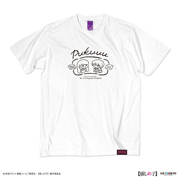 『【推しの子】』TVアニメ第2弾 モノトーンシーンイラストTシャツ 5(黒川あかね&アクア)ホワイト