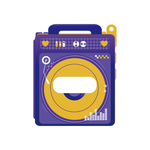 『推し活グッズ【ときメーク】』ラジカセ缶バッジフレーム_パープル