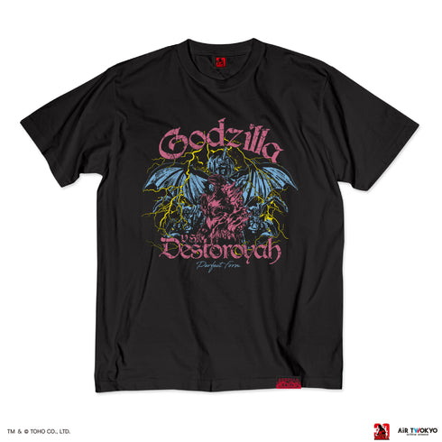 『ゴジラVデストロイア』30周年 シーンイラストTシャツ 6(ゴジラ&デストロイア)スミ