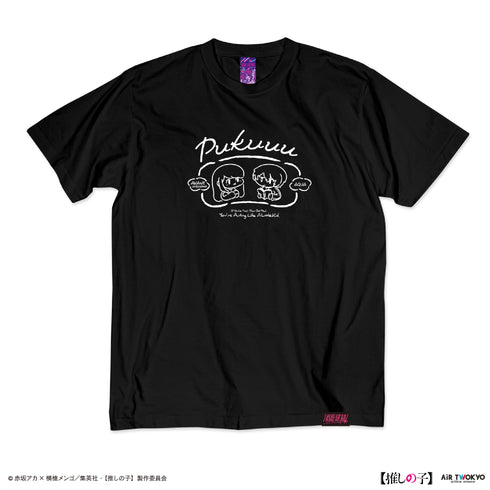 『【推しの子】』TVアニメ第2弾 モノトーンシーンイラストTシャツ 5(黒川あかね&アクア)ブラック