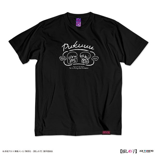『【推しの子】』TVアニメ第2弾 モノトーンシーンイラストTシャツ 5(黒川あかね&アクア)ブラック