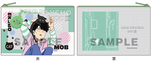 『モブサイコ100 Ⅲ』フラットポーチ 猫と仲良しVer. 影山茂夫&エクボ