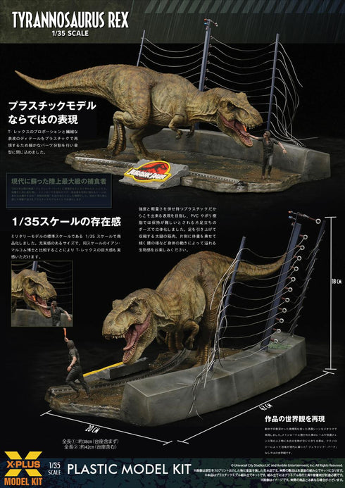 『ジュラシック・パーク』1/35スケール ティラノサウルス・レックス プラスチックモデルキット【202410再販】