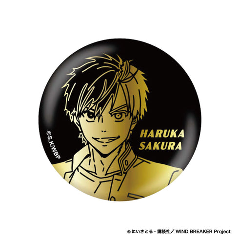 『WIND BREAKER』 Foil-Stamped Can Badge: Sakura Haruka