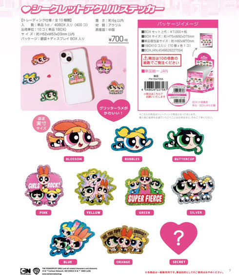 『パワーパフガールズ』シークレットアクリルステッカー
