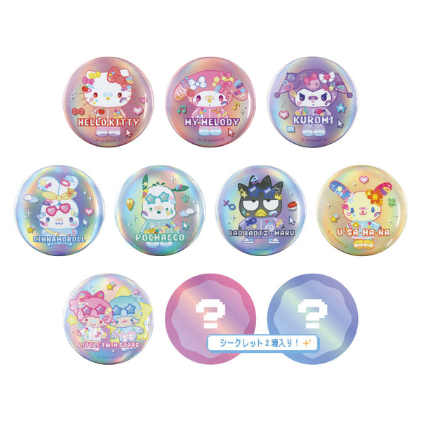 『サンリオキャラクターズ』シークレットオーロラ缶バッジ でこらちっく【BOX】