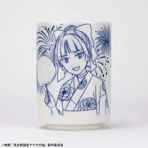 『鬼太郎誕生 ゲゲゲの謎』描き下ろし湯のみ 鬼太郎&目玉おやじ&ねこ娘 お祭り ver.