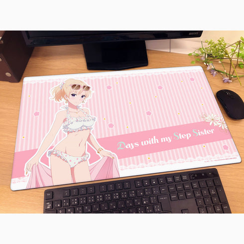 "Life with My Step-Sister" Original Illustration Rubber Mat Ayase Saki / Swimsuit