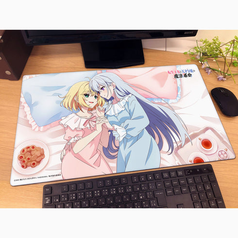 The Reincarnated Princess and the Genius Young Lady's Magic Revolution Original Illustration Rubber Mat (Anisphia & Yufilia / Bed) ※Smiling Version